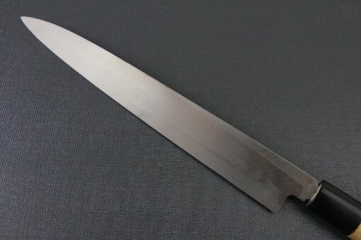 Japanese professional chef knife, Yanagiba Sushi knife, 1st grade 270mm, details of blade backside