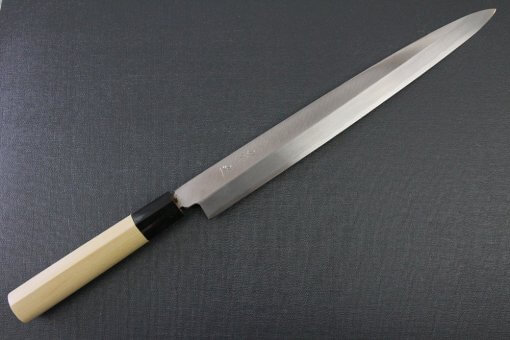 Japanese professional chef knife, Yanagiba Sushi knife, 1st grade 300mm, entire view front side