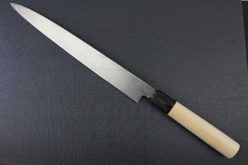 Japanese professional chef knife, Yanagiba Sushi knife, 1st grade 300mm, entire view backside