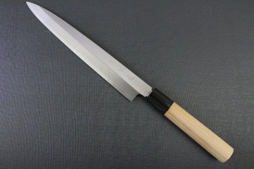 Japanese professional chef knife, left-handed Yanagiba Sushi knife, 1st grade 240mm, entire view front side