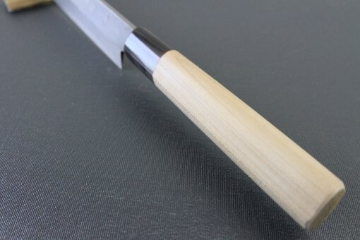 Japanese professional chef knife, left-handed Yanagiba Sushi knife, 1st grade 300mm, handle top view