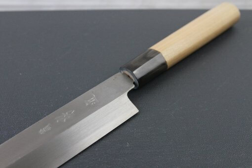 Japanese professional chef knife, left-handed Yanagiba Sushi knife, 1st grade 300mm, diagonal front view