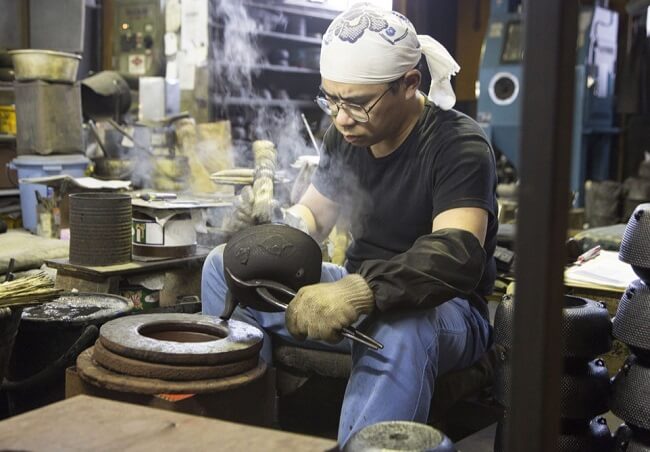 Nambu Ironware, Japanese traditional crafts, craftsman making by traditional technique