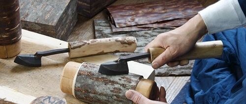 Japanese crafts, Birch woodwork, a step of making process