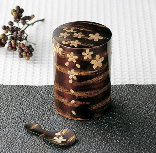 Japanese crafts, Birch woodwork, tea pod product with some decorations