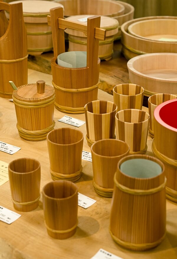 Akita Cedar barrel, Japanese traditional crafts, nicely smell sake cup products for sale