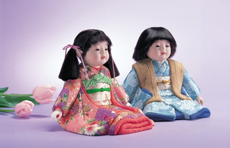 Iwatsuki Japanese dolls, a Japanese traditional crafts, a product example of pair dolls, boy and girl