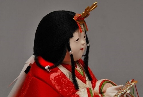 Edo Sekku Dolls, a Japanese Traditional Craft of Tokyo, Hina doll princess diagonal front view