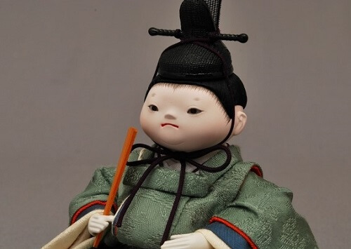 Edo Sekku Dolls, a Japanese Traditional Craft of Tokyo, Hina doll prince diagonal front view