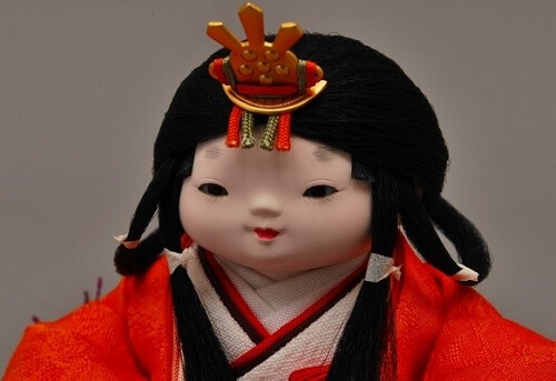 Edo Sekku Dolls, a Japanese Traditional Craft of Tokyo, Hina doll princess diagonal front view