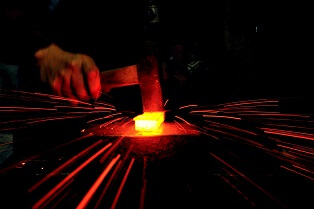 Echigo-Sanjo Cultery, a traditional Japanese crafts, making process of forging