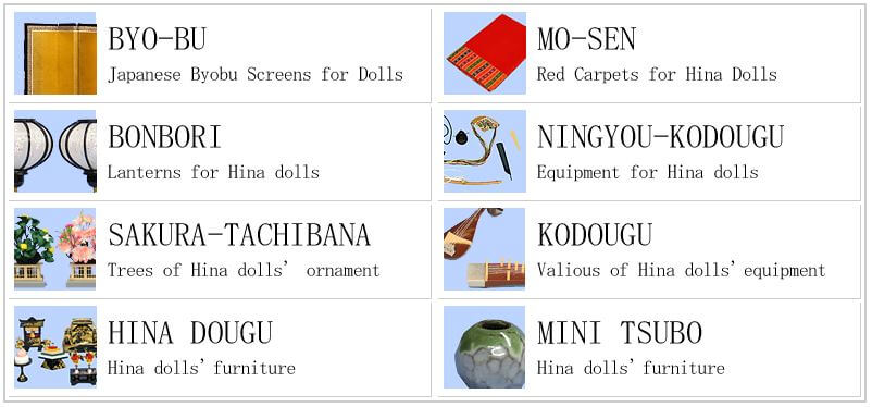Suruga Hina Doll Accessories, a traditional Japanese craft, product categories in an online shop