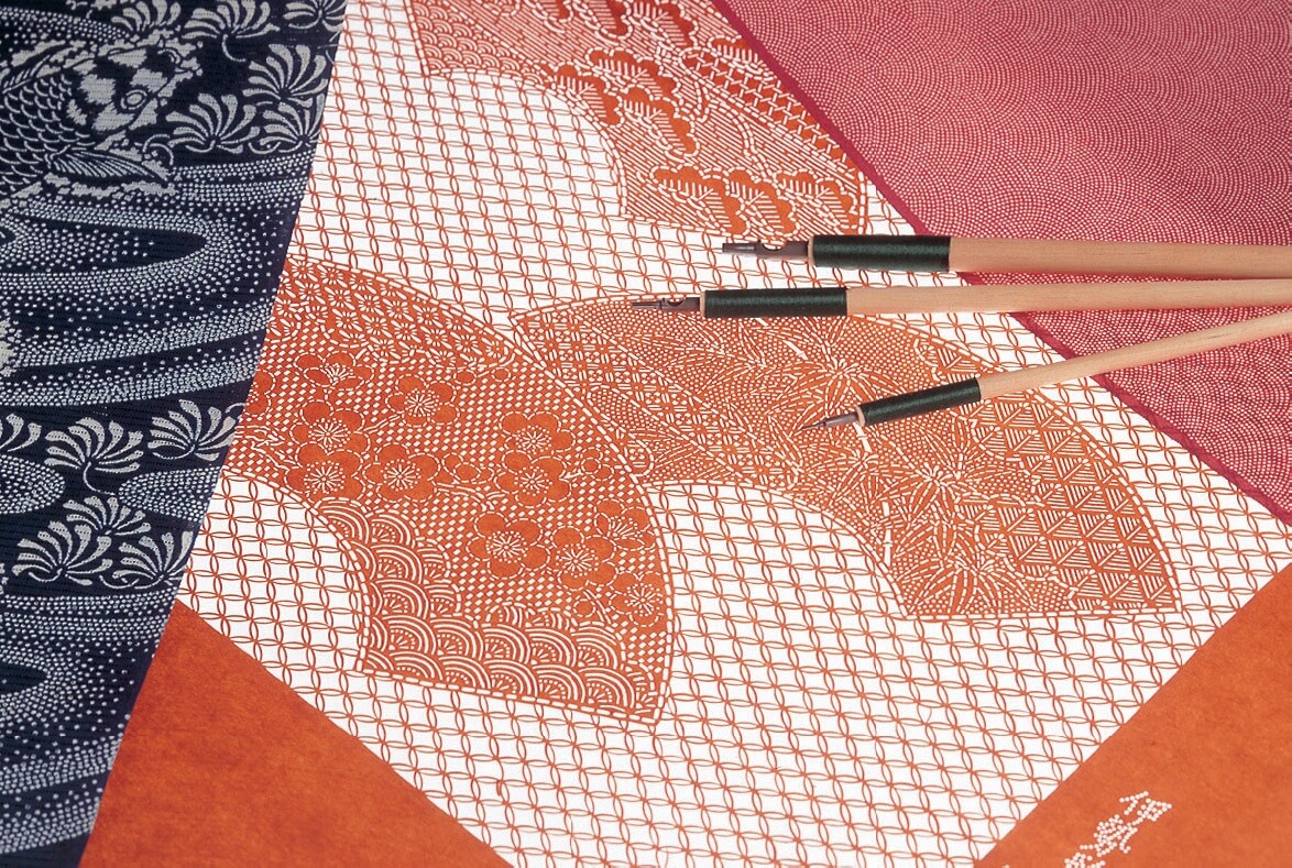 Ise Carving Paper, a Japanese traditional craft, under making process