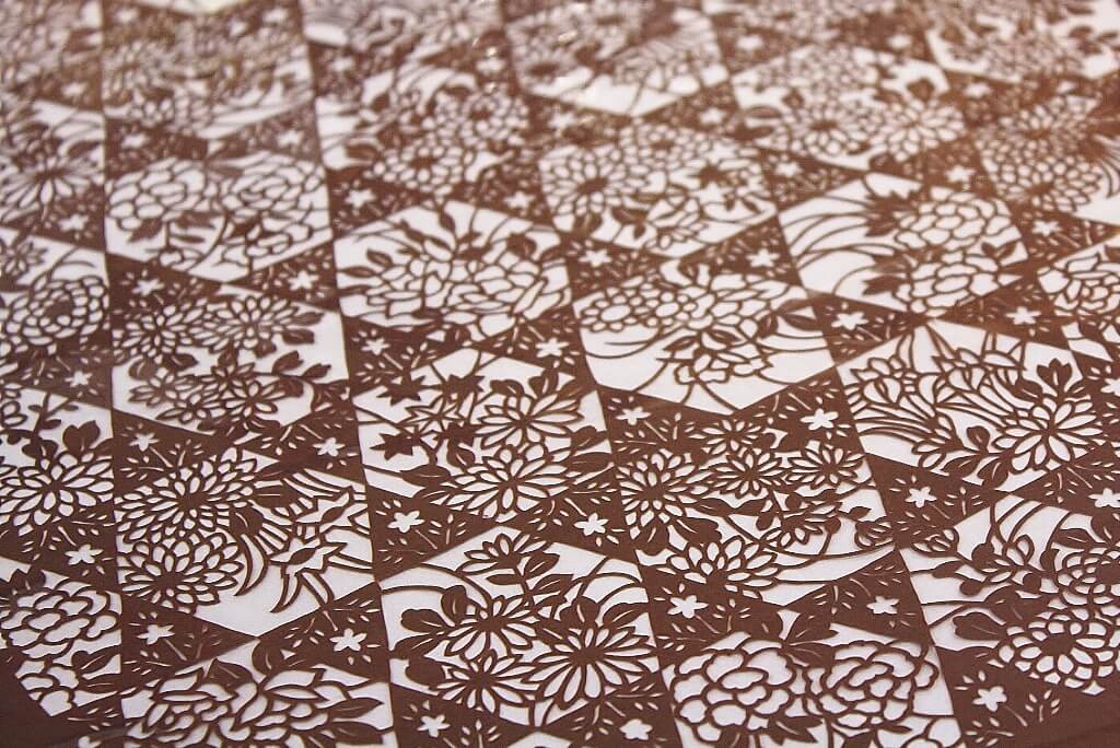 Ise Carving Paper, a Japanese traditional craft, finished work details