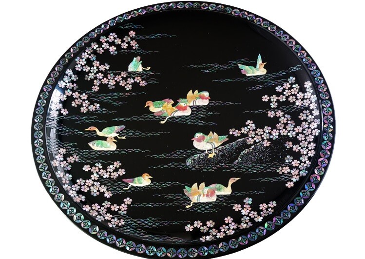 Takaoka Lacquerware, a Japanese traditional craft, lacquer tray round