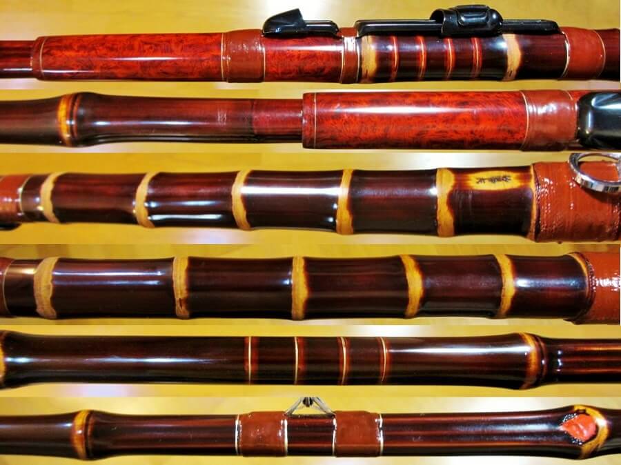 Edo bamboo fishing rod, a traditional craft of Japanese rod, details of rod reel sheet