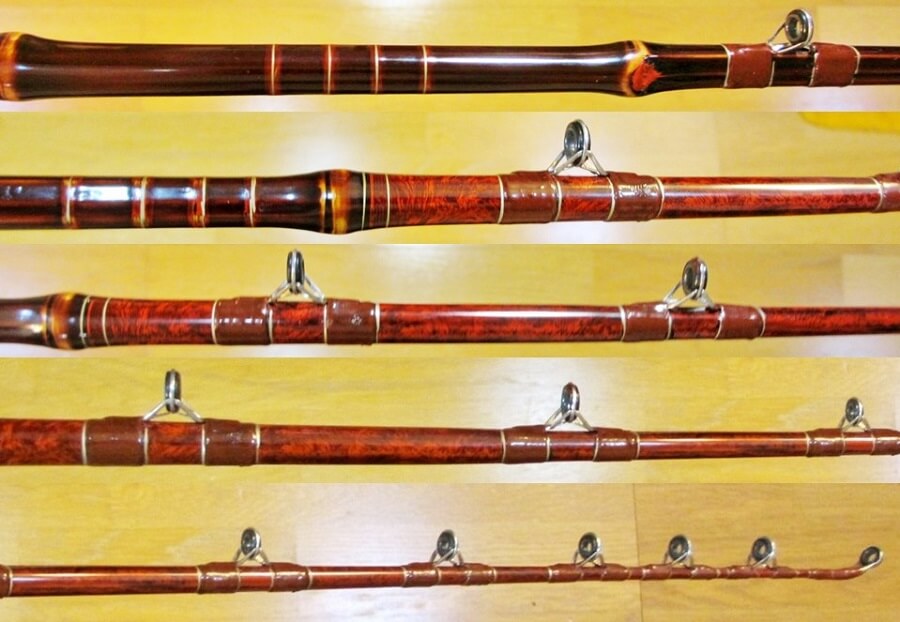 Edo bamboo fishing rod, a traditional craft of Japanese rod, details of string guide