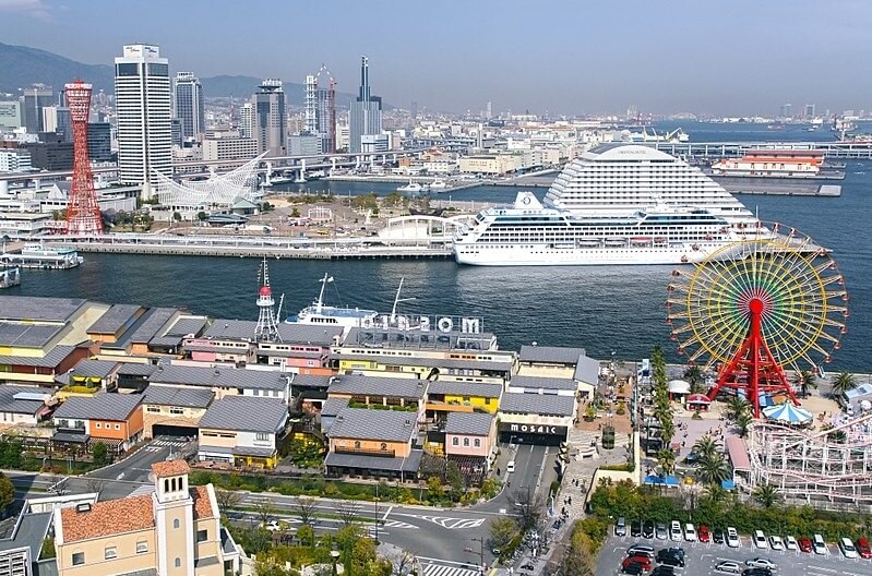 Kobe and Nagasaki, Japanese tourism spots, Kobe port view