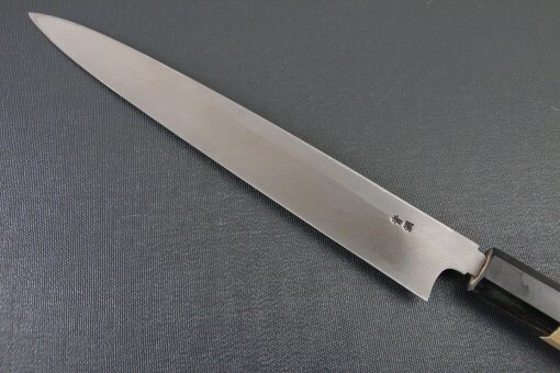Japanese professional chef knife, Yanagiba sushi knife, steel 240mm, details of blade backside