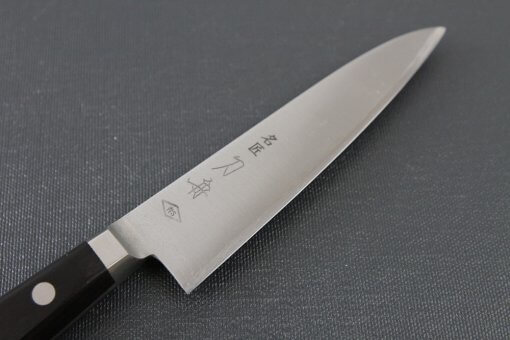 Japanese Chef Knife, Toshu super blue steel Aogami Super, petit knife 120mm, details of blade front side