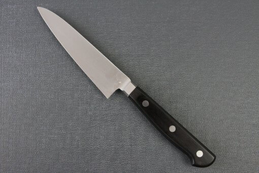 Japanese Chef Knife, Toshu super blue steel Aogami Super, petit knife 120mm, backside view