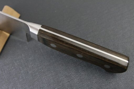 Japanese Chef Knife, Toshu super blue steel Aogami Super, Santoku multi-purpose knife 180mm, handle top view