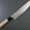 Toshu Santoku multi-purpose Japanese chef's knife, octagonal wood handle, entire view