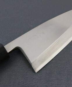 Japanese professional chef knife, Deba fillet knife, stainless steel 150mm, details of blade front side