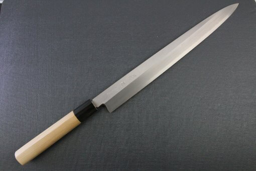 Japanese professional chef knife, Yanagiba Sushi knife, stainless steel 270mm, entire view frontside