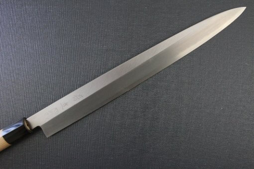 Japanese professional chef knife, Yanagiba Sushi knife, stainless steel 270mm, details of blade front side