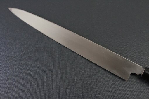 Japanese professional chef knife, Yanagiba Sushi knife, stainless steel 300mm, details of blade backside