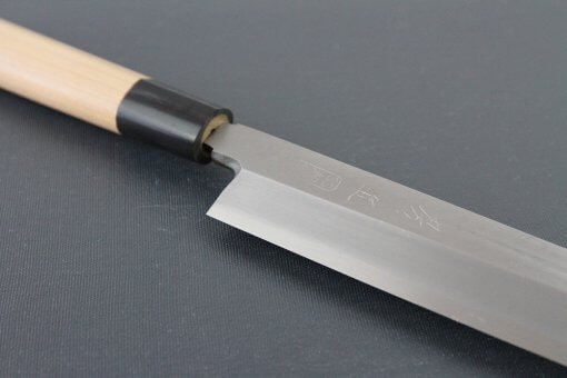 Japanese professional chef knife, Yanagiba Sushi knife, stainless steel 300mm, diagonal front view