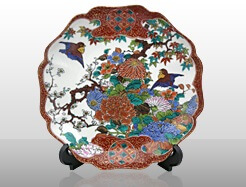 Kutani-Yaki Pottery and Porcelain, a famous Japanese crafts, expensive decorative dish