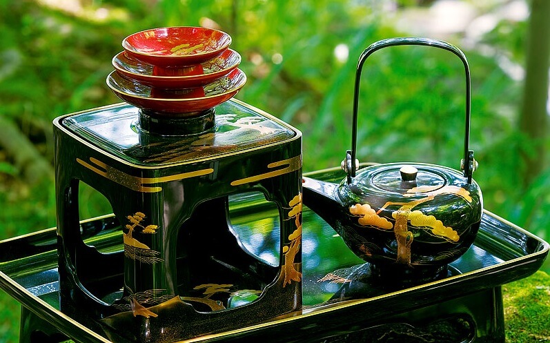 Wajima-nuri Lacquerware, a Japanese craft and art, Sake serving set