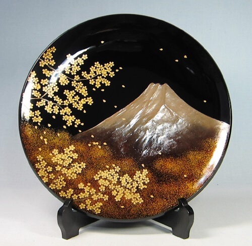 Wajima-nuri Lacquerware, a Japanese craft and art, decoration plate