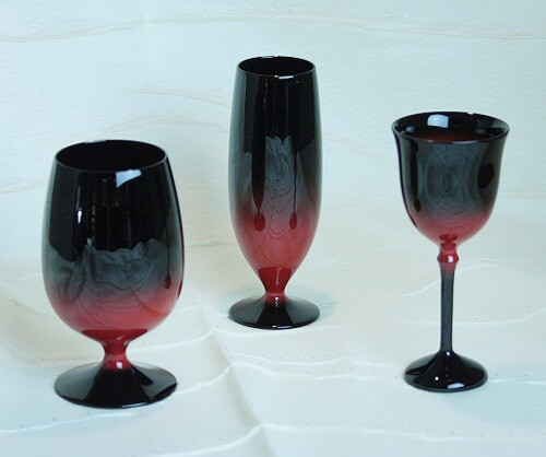 Wajima-nuri Lacquerware, a Japanese craft and art, wine glasses