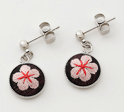 Kaga Embroidery, a Japanese traditional crafts of Kimono, accessory product, pierce