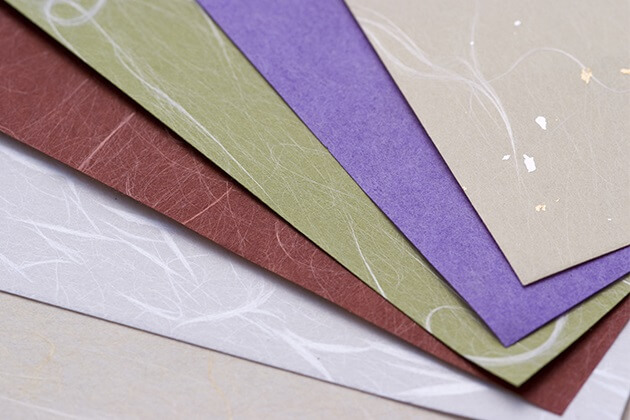 Etchu Washi Japanese paper, a Japanese traditional craft, various colored papers