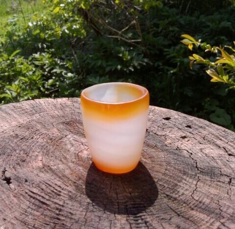 Wakasa Agate Craft, a Japanese craft, half-transparent cup