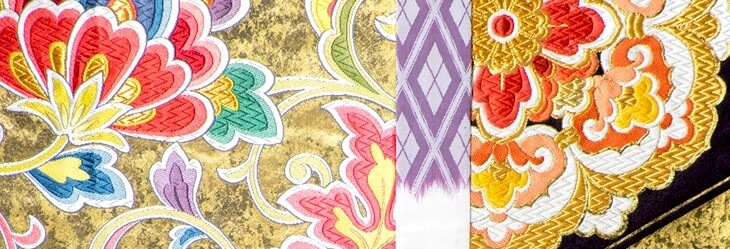 Nishijin-ori Textile, a Japanese traditional craft in Kyoto for Kimono, representative texture patterns