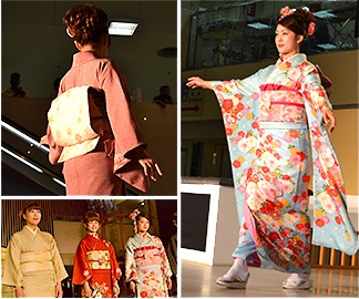 Nishijin-ori Textile, a Japanese traditional craft in Kyoto for Kimono, Kimono show in Nishijin museum