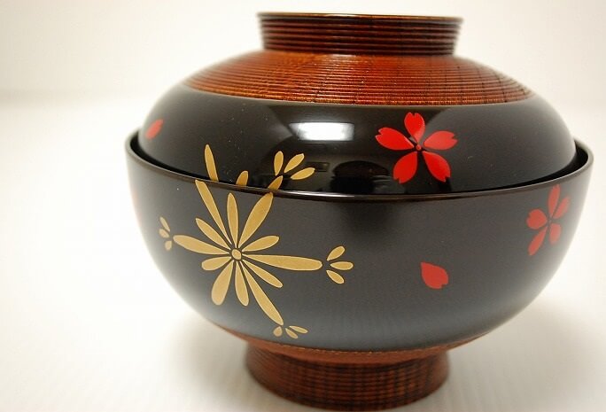 Kyoto lacquerware, a Japanese crafts, soup bowl