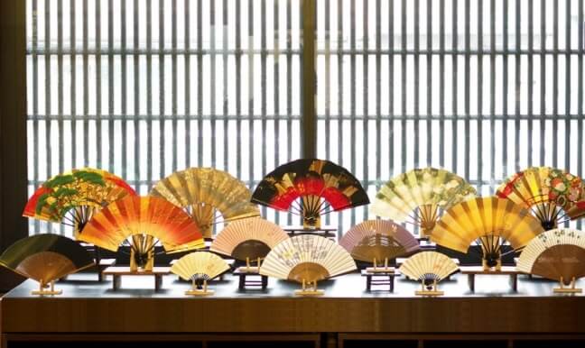 Kyoto Folding Fan, a Japanese traditional craft, various colored fans