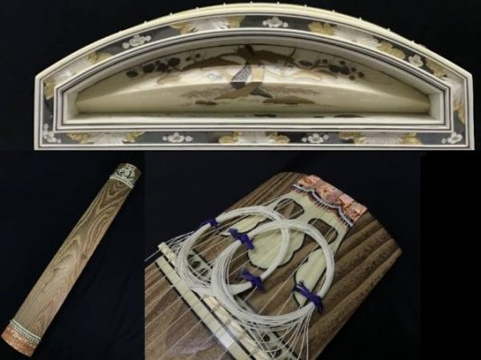 Fukuyama Japanese harp - Koto, a japanese traditional craft, details of decorations