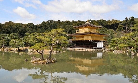 Buddhist Architecture, Kinkakuji temple in Kyoto