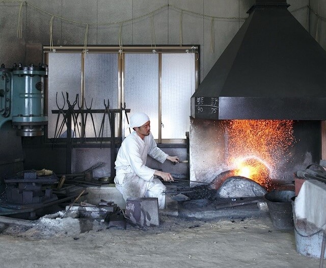 Seki Japan, a most famous producing center of Japanese chef knives, making process by blacksmith