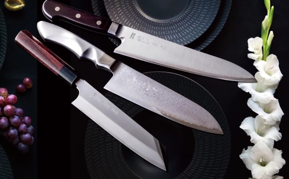 Highest quality Japanese chef knives and kitchen knives, three Santoku knives