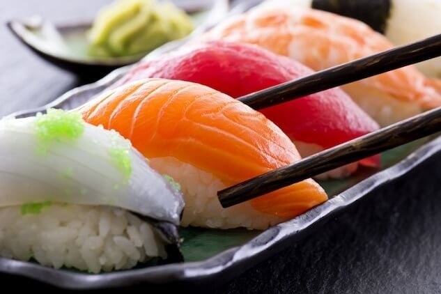 Sushi on Japanese style plate