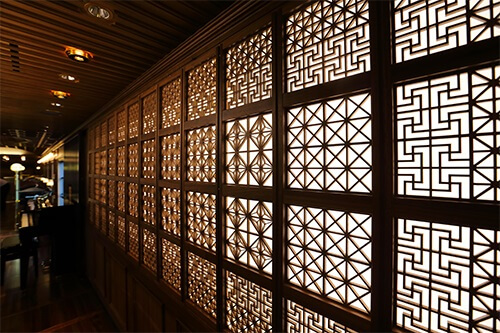 Seven Stars in Kyushu, cruise train of Japan, Ohkawa woodworks