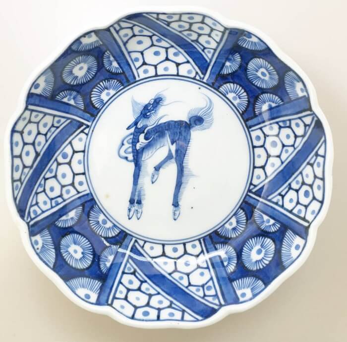 Arita Imari porcelain, a traditional Japanese craft, Koimari plate of blue color